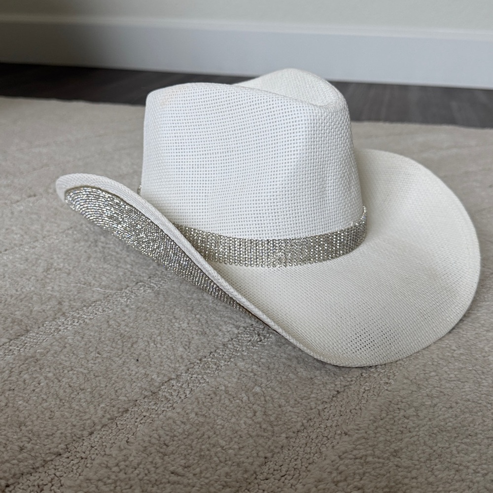 Silver Rhinestone Cowgirl Hat